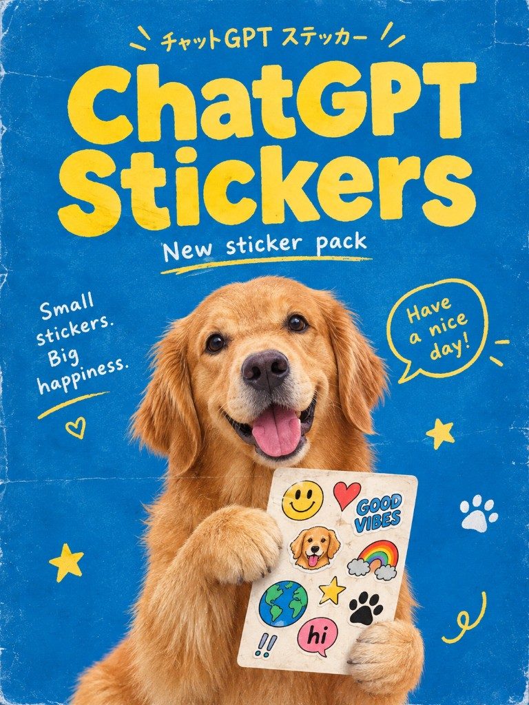 Golden retriever sticker-pack poster